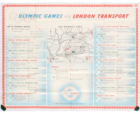 Olympic Games London 1948 How to get there by London Transport. Includes Diagram for London Railways (Central Area) and list 