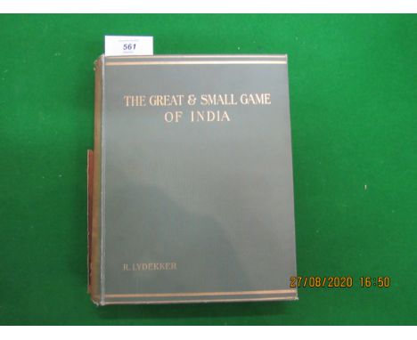 "Great and Small Game of India, Burma and Tibet", by R. Lydekker, published by Rowland Ward Ltd., in 1900, limited edition, n