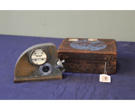 A mid 20th Century painted brass and steel bubble type clinometer, 0º-90º, E R Watts &amp; Sons Ltd, London, No.39669, the ro
