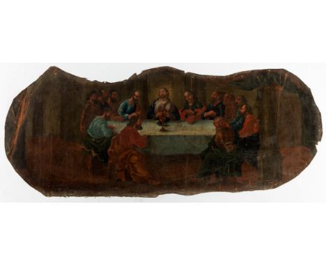 Spanish school of the third quarter of the 18th century."The Last Supper.Oil on canvas. Without stretcher.Measurements: 63 x 