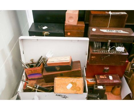 A collection of vintage watchmakers/clockmakers precision tools to include cased balance tools, Jacot type tool and others, m