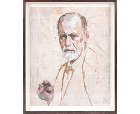 Jonathan Yeo (b.1970), 'Sigmund Freud', print on paper, numbered 17/25, 55 cm x 43.5 cm glazed in a wooden frame.Footnote: Pr
