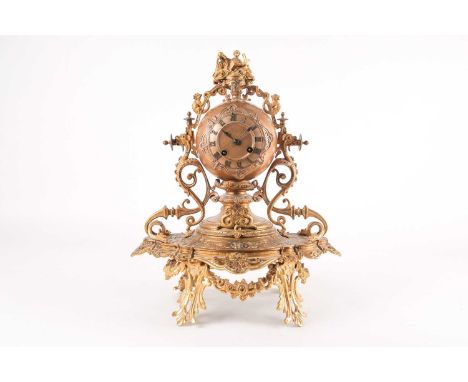 A late 19th century Vincenti &amp; Cie ormolu mantel 8-day clock of ball form, Cciming on a single bell with characterized Ch