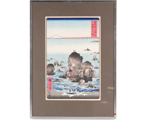 Utagawa Hiroshige (1797 - 1858), Futamigaura in Ise Province, from the Thirty Six Views of Mount Fuji series, aratame seal ma