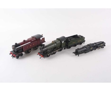 A Hornby 0 gauge clockwork 4-4-2 Tank Engine in LMS maroon and black livery, numbered 2180, together with a DHJ Models Ltd LM