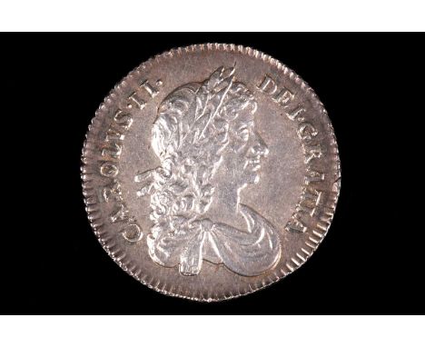 British coins, Charles II, Shilling, 1674, second draped bust r, rev, crowned cruciform shields, interlinked C's in angles, m