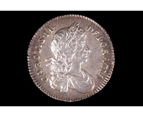 British coins, Charles II, Shilling, 1674, second draped bust r, rev, crowned cruciform shields, interlinked C's in angles, m