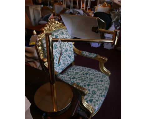 A brass bankers lamp, with an adjustable swivel stem, H.48cm 