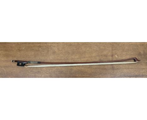 A circa 1966 Pernambuco cello bow by Arthur R Bultitude of Hawkhurst, the shaft of octagonal form, stamped "A R Bultitude" to