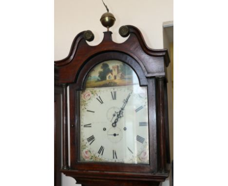 Early 19th century oak cased longcase clock, maker Joseph Saer of London, 216cm.