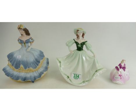 Coalport Lady Figure Scret Rondezvous, Shirly and smaller similar item(3)