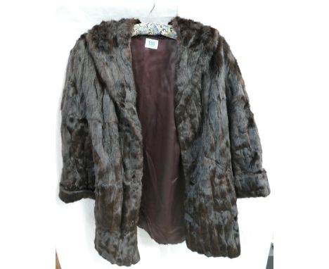 Vintage dark coloured fur coat (approximately size 8).