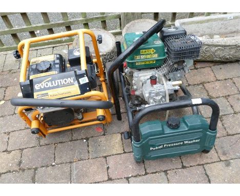 A Evolution branded 4-stroke petrol engine with evo-system technology, with a Parkside branded petrol pressure washer (2)....