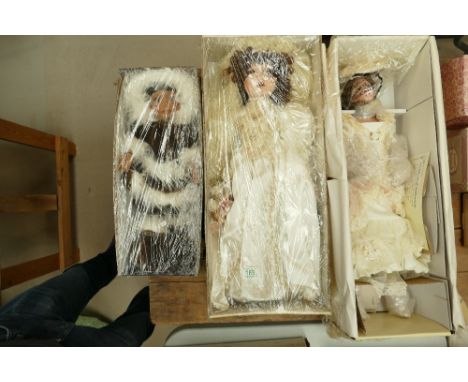 Leonardo branded large doll Isabelle , Seymour Mann branded item and similar Stewart Ross item, all boxed (3)