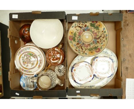 A mixed collection of items to include Arthur Woods, Poole, Spode etc (2 trays). 