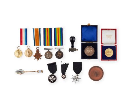 a 9ct gold medal for RSA, medal for Architecture to J E Arnott 1981 (28g); Order of St. John two medals and miniature; AVM., 