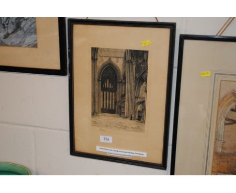 Elizabeth Piper ARE, etching 'Five Sisters Window, York Minster' signed in pencil and published 1894