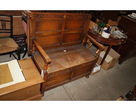 An oak monks bench