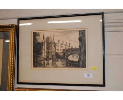 A black and white etching, pencil signed Gertrude Hayes