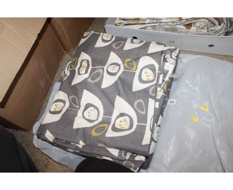Two pairs of grey teacup design John Lewis curtains