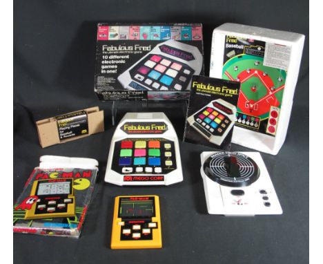 Grandstand Electronic Pocket Pacman, big screen LCD, with instruction manual and in original box, together with Grandstand In