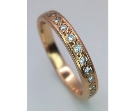 18K ROSE GOLD DIAMOND SET FULL ETERNITY RING, WITH APPROX 0.30CT DIAMONDS, WEIGHT 3.1G, SIZE M 1/2, REF SC 4100 