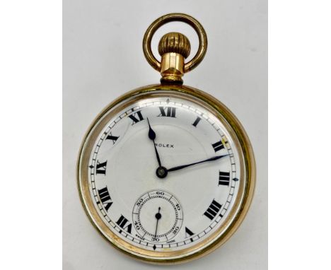 A Very Collectible Antique Rolex Gold Plated Extra Prima Pocket watch. 17 jewels. Signed extra prima on movement. Top winder.