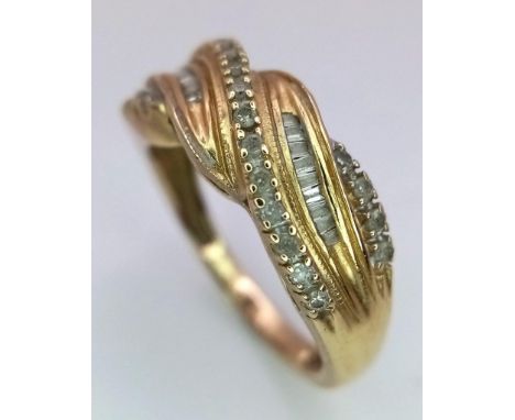 A 14K GOLD DIAMOND RING WITH .25ct DIAMOND .   2.8gms   size L 