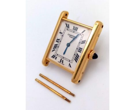 A Vintage 1970s 18K Gold Cartier Ladies Tank Watch Case. 1600B model. 18k gold case - Mechanical movement - self-wind - In wo