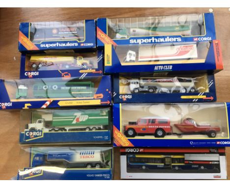 Corgi toys boxed diecast vehicles including super haulers, Tankers etc