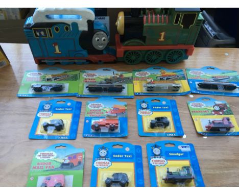 Thomas the tank engine And friends, Ertl carded diecast trains also included is a pair of Thomas carry cases
