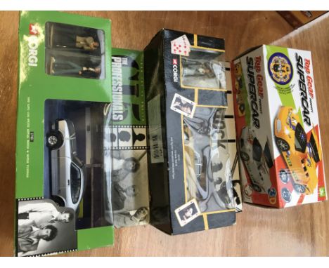 Corgi toys boxed diecast vehicles including Lock stock, The Professionals and a Topgear perfect Supercar