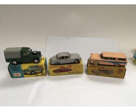 Corgi and Dinky toys boxed diecast including corgi Land Rover 438, Dinky Jaguar 3.4 saloon 195 and a Dinky Nash Rambler 173