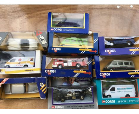 Corgi toys boxed diecast including, fire engine, Ford Transit, Rolls Royce etc