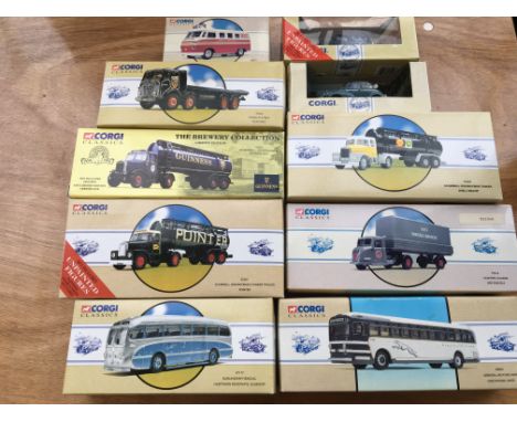 Corgi classics boxed diecast vehicles including, Guinness tanker, Buses etc