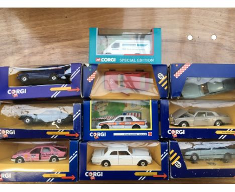 Corgi toys boxed diecast vehicles including Ford Sierra, Rolls Royce, Jaguar etc