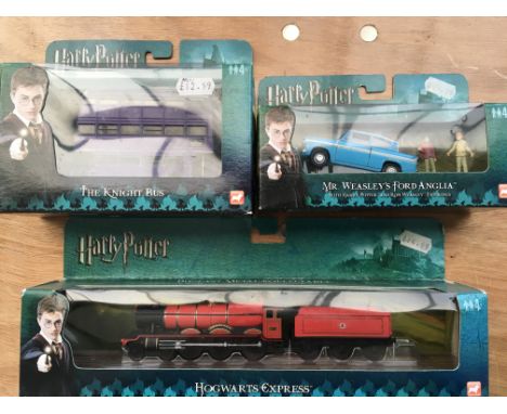 Harry Potter Corgi boxed diecast vehicles including The Hogwarts Express, The Knight bus and Mr Weasleys Ford Anglia
