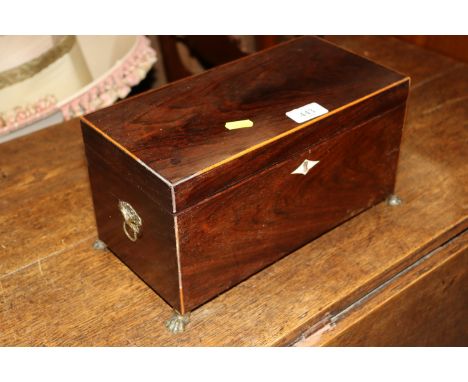 A 19th Century tea caddy lacking interior