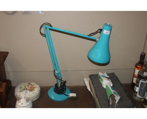 A Herbert Terry blue angle poise lamp