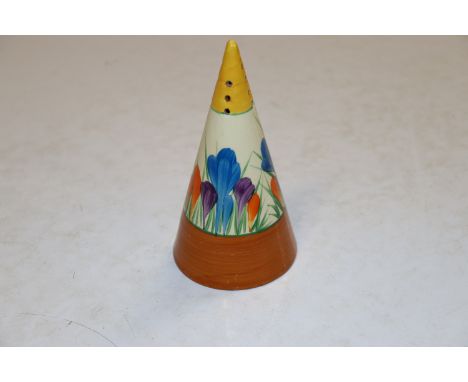 A Clarice Cliff "Crocus" sugar sifter 
