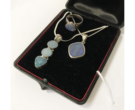 MIXED LOT OF STERLING SILVER OPAL JEWELLERY