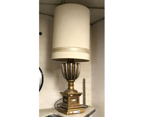 LARGE WOODEN TABLE LAMP - 58CM H X 19CM W