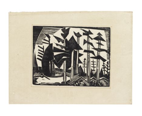 KARL SCHMIDT-ROTTLUFF (1884-1976)Russischer Wald, 1918 an unsigned impression from the edition of 100 woodcutSheet 35.5 x 53.