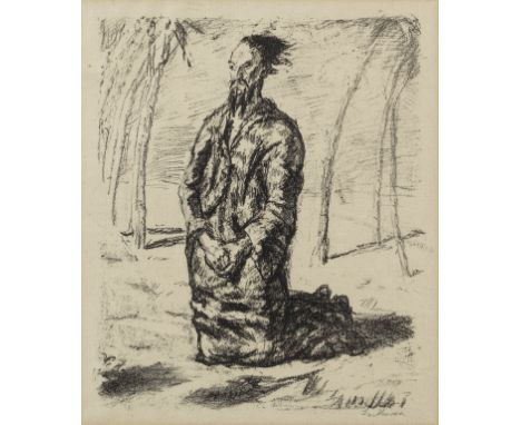 MAX BECKMANN (1884-1950)Christus in der Wüste (Größe Figur) from Sechs Lithographien zum Neuen Testament, 1911 signed in penc