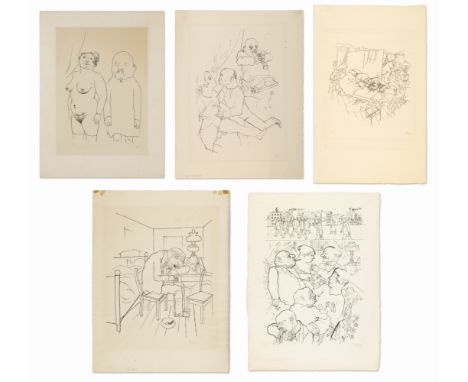 GEORGE GROSZ (1893-1959)Five prints, 1916-1922 each signed in pencil, three numbered, from various edition sizesfive offset l