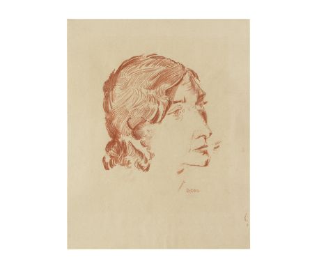 MAX OPPENHEIMER (1885-1954)Milena signed 'Mopp' (lower right)red chalk on paper41.9 x 33.4cm (16 1/2 x 13 1/8in).Executed in 