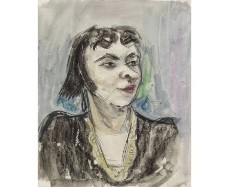 GEORG TAPPERT (1880-1957)Frauenkopf stamped with the artist's estate stamp (on the reverse)watercolour, pastel and charcoal o