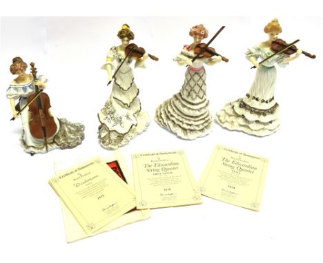 A LIMITED EDITION FOUR PIECE ROYAL DOULTON GROUP 'EDWARDIAN STRING QUARTET'  comprising HN 3704 'First Violin' numbered 176/1