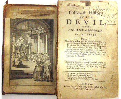 [MISCELLANEOUS]  [Defoe, Daniel]. The Political History of the Devil, as well Ancient as Modern, first edition, two parts in 