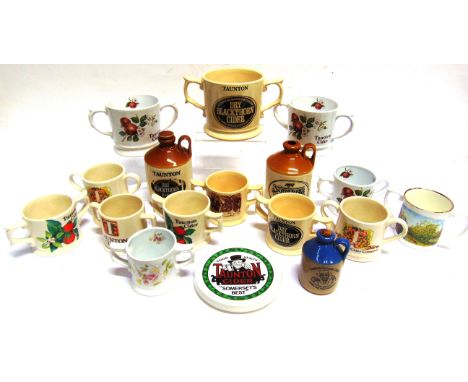 BREWERIANA - TWELVE TAUNTON CIDER MUGS  by Wade and others; together with a further five ceramic items of cider interest, (17